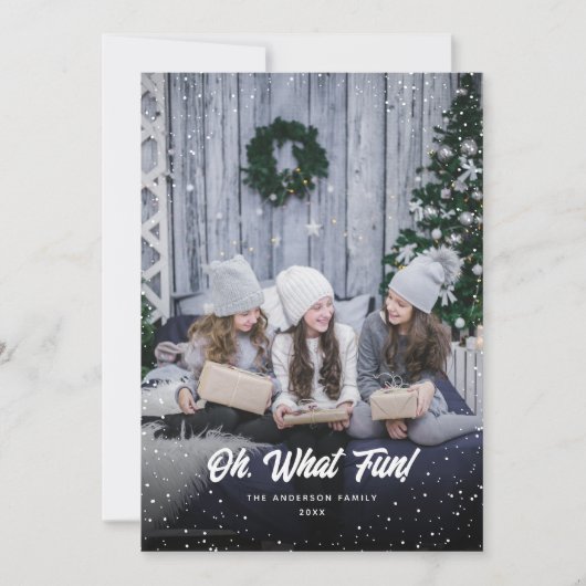 Oh, was Spaß Foto Weihnachtskarte Feiertagskarte (Vorderseite)