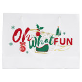 Oh, was Spaß - fröhliche Weihnachtsgeschenke Große Geschenktüte (Rückseite)