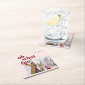 Oh, was Spaß glücklichen Urlaub Candy Cane Foto Rechteckiger Pappuntersetzer (Vor Ort)