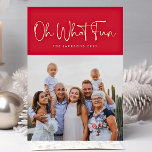 Oh, was Spaß GOLD gepresstes Weihnachts-Rotes Foto Folien Feiertagskarte<br><div class="desc">Oh,  was Spaß GOLD Pressed Weihnachten Red Foto Foil Holiday Card. Funky Skriptschrift mit einem weichen floralen Backer. Eine Urlaubskarte mit einer allgemeinen Nachricht an den Anzug jedes Kunden!</div>
