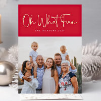 Oh, was Spaß GOLD gepresstes Weihnachts-Rotes Foto
