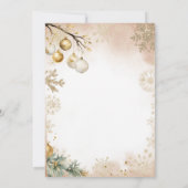 Oh, was Spaß Gold Snowflakes Weihnachten 1. Geburt Einladung (Rückseite)