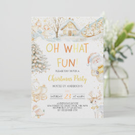 Oh, was Spaß Gold Weihnachten Party Einladung