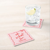 Oh, was Spaß Hand gezeichnet Weihnachten Party Rechteckiger Pappuntersetzer (Vor Ort)