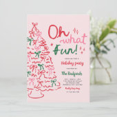 Oh, was Spaß Hand gezogen Weihnachtsfeier Einladung (Stehend Vorderseite)