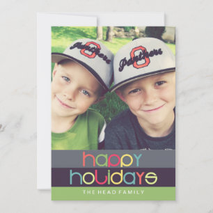 Oh, was Spaß Happy Holidays Card 12x18 flach Feiertagskarte