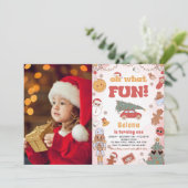 Oh, was Spaß Hippie Groovy Weihnachten Geburtstag Einladung (Stehend Vorderseite)