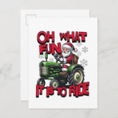 Oh, was Spaß ist es, Weihnachten-Bauer zu fahren Einladungspostkarte (Vorne/Hinten)