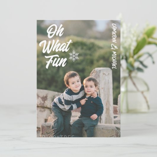 Oh, was Spaß Kinder Foto Weihnachten (Stehend Vorderseite)