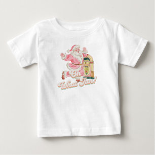 Oh, was Spaß, Mädchen 1. Geburtstag Pink Retro San Baby T-shirt