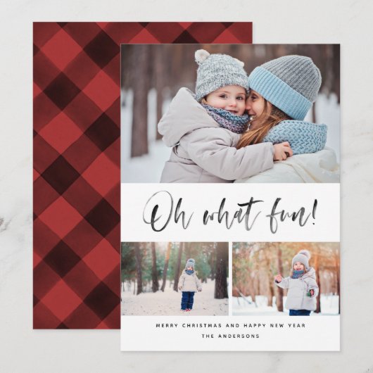 Oh, was Spaß Moderne Pinselschrift Feiertagskarte (Vorne/Hinten)