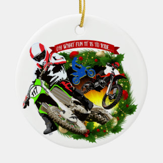 Oh, was Spaß Motocross Weihnachten Keramik Ornament