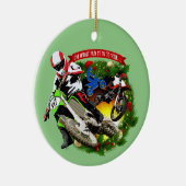 Oh, was Spaß Motocross Weihnachten Keramik Ornament (Rechts)