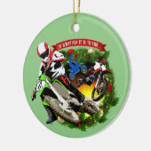 Oh, was Spaß Motocross Weihnachten Keramik Ornament (Links)