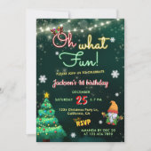 Oh, was Spaß Neon signiert Weihnachten Weihnachten Einladung (Vorderseite)