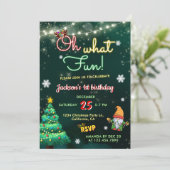 Oh, was Spaß Neon signiert Weihnachten Weihnachten Einladung (Stehend Vorderseite)
