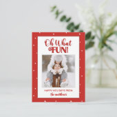Oh, was Spaß Niedlichen Script Weihnachten Foto (Stehend Vorderseite)