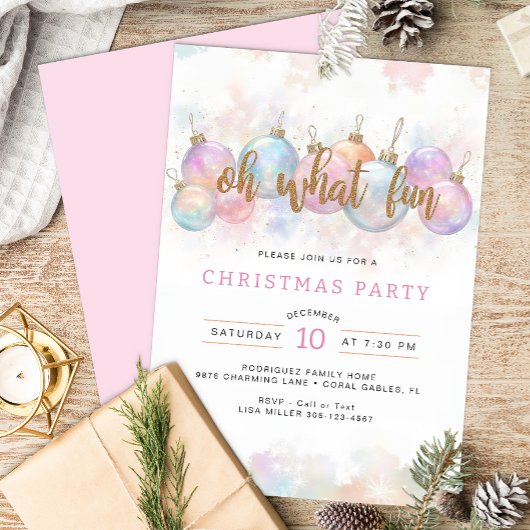 Oh, was Spaß Pastel Weihnachten Party Einladung