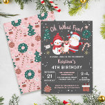 Oh, was Spaß Pink Black Christmas Geburtstagsparty Einladung<br><div class="desc">Oh,  was Spaß Pink Black Weihnachts-Party Einladung</div>
