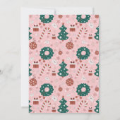 Oh, was Spaß Pink Black Christmas Geburtstagsparty Einladung (Rückseite)