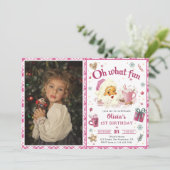 Oh, was Spaß Pink Weihnachten Cookies Geburtstag Einladung (Stehend Vorderseite)