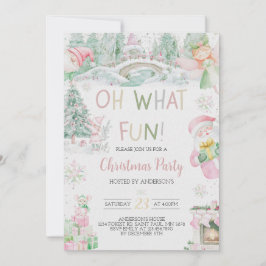 Oh, was Spaß Pink Weihnachten Party Einladung