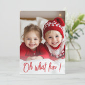 Oh, was Spaß Red Christmas Card | Feiertag Einladung (Stehend Vorderseite)
