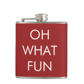 OH Was Spaß Red Christmas Flask Flachmann (Vorderseite)