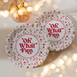 Oh, was Spaß Red Pink Weihnachten Geburtstagsparty Pappteller