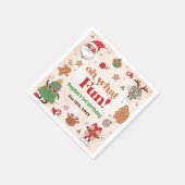 Oh, was Spaß Retro Weihnachten ersten Geburtstag Serviette (Ecke)