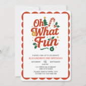 Oh, was Spaß Retro Weihnachten Geburtstag Einladung (Vorderseite)