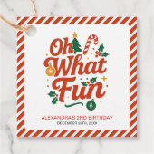 Oh, was Spaß Retro Weihnachten Geburtstag Geschenkanhänger (Vorderseite)