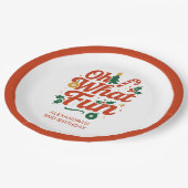 Oh, was Spaß Retro Weihnachten Geburtstag Pappteller (Schrägansicht)