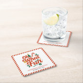 Oh, was Spaß Retro Weihnachten Geburtstag Rechteckiger Pappuntersetzer (Vor Ort)