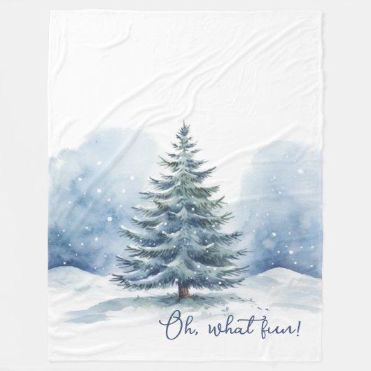 Oh, was Spaß Schnee bedeckt Evergreen Tree Fleecedecke (Vorderseite)