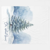 Oh, was Spaß Schnee bedeckt Evergreen Tree Fleecedecke (Vorderseite (Horizontal))