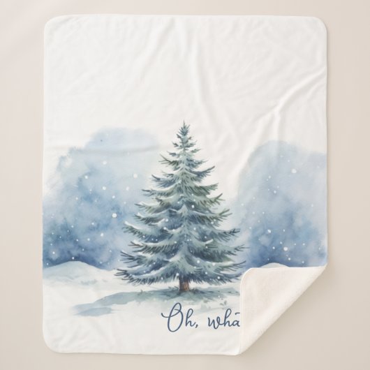 Oh, was Spaß Schnee bedeckt Evergreen Tree Sherpadecke (Vorderseite)