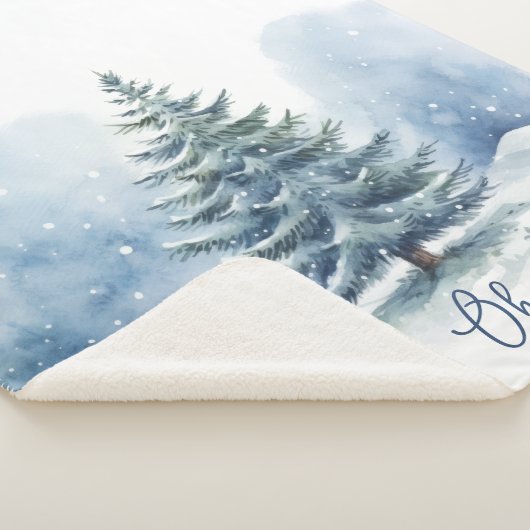 Oh, was Spaß Schnee bedeckt Evergreen Tree Sherpadecke (3/4)