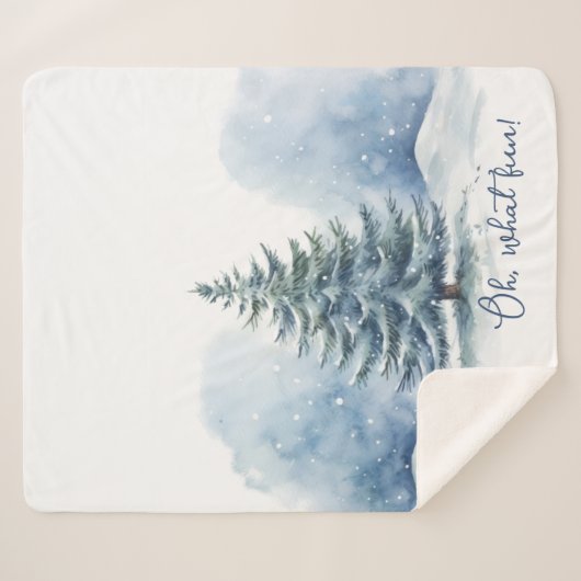 Oh, was Spaß Schnee bedeckt Evergreen Tree Sherpadecke (Vorderseite (Horizontal))