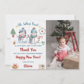 Oh, was Spaß Schnee Weihnachten Party Foto Vielen Einladung (Vorderseite)