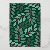 Oh, was Spaß Script - Foto - Moody Green Botanical Folien Feiertagskarte (Rückseite)