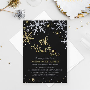 Oh, was Spaß Silver Gold Snowflakes Holiday Party Einladung