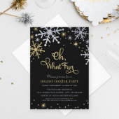 Oh, was Spaß Silver Gold Snowflakes Holiday Party Einladung