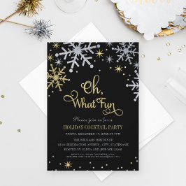 Oh, was Spaß Silver Gold Snowflakes Holiday Party Einladung
