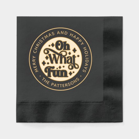 Oh, was Spaß Spaß frohe Weihnachten glückliche Fei Servietten Mit Folie (Vorderseite)