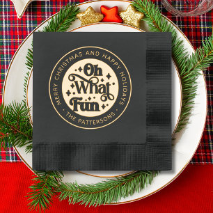 Oh, was Spaß Spaß frohe Weihnachten glückliche Fei Servietten Mit Folie