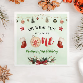 Oh, was Spaß Strumpf Weihnachten ersten Geburtstag Serviette