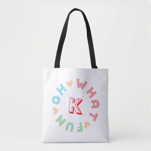 Oh, was Spaß Typografie Monogram Weihnachten Tasche (Vorderseite)