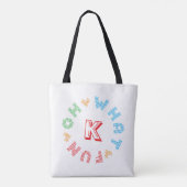 Oh, was Spaß Typografie Monogram Weihnachten Tasche (Rückseite)