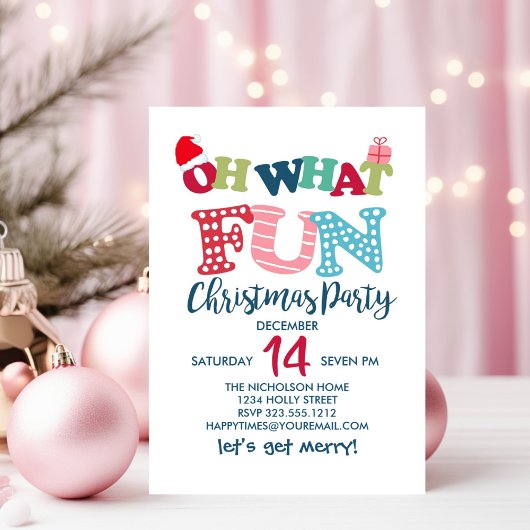 Oh, was Spaß Typografie Weihnachten Party Einladung